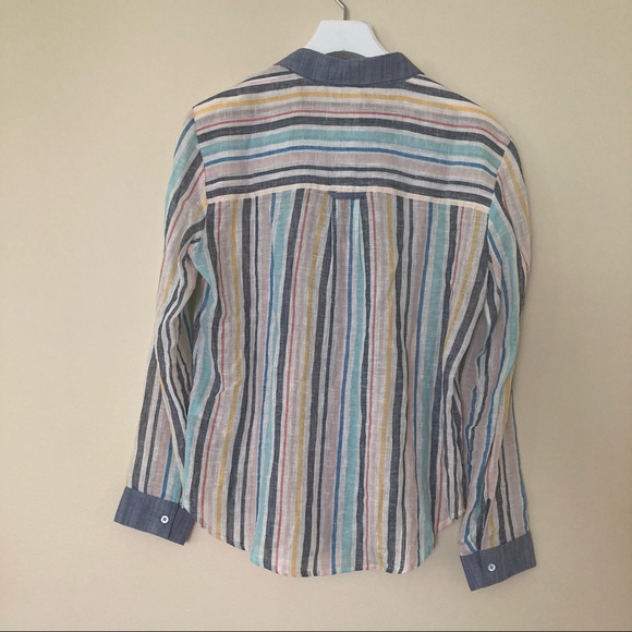 Splendid / Gray Malin striped Linen button down shirt - Picture 9 of 15